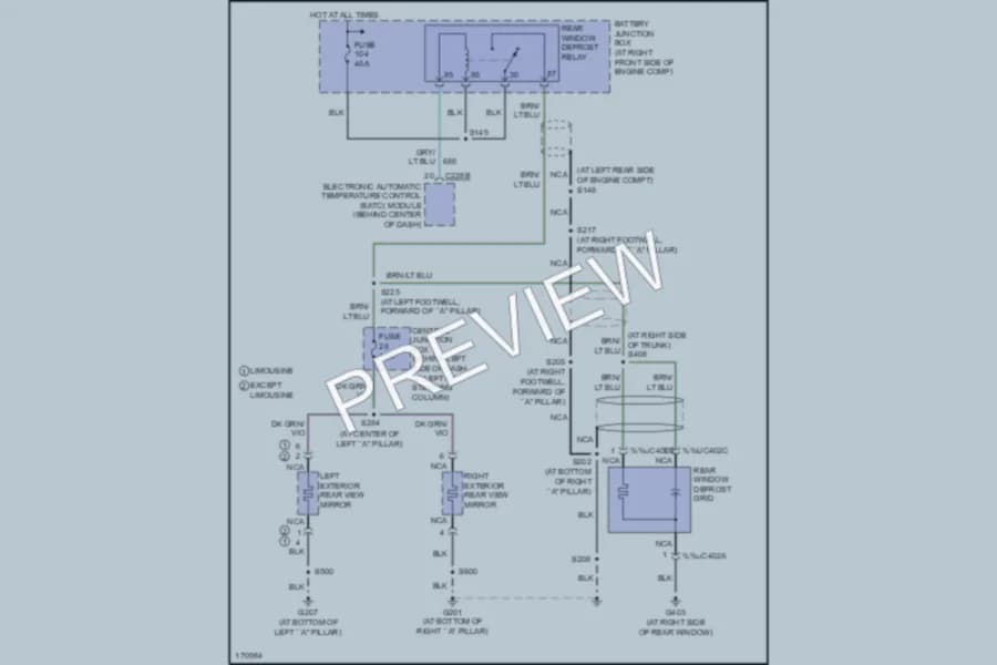 2003 Lincoln TownCar Defoggers wiring diagram preview