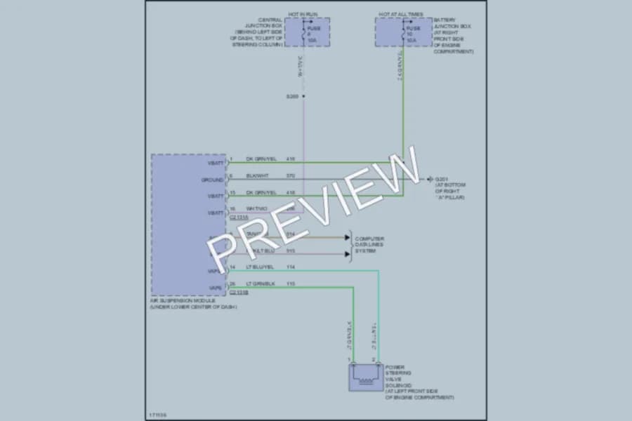 2003 Lincoln TownCar Electronic Power Steering wiring diagram preview