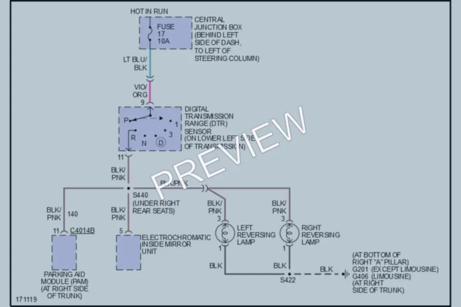 2003 Lincoln TownCar Exterior Lights wiring diagram preview