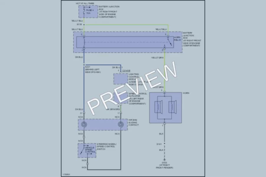 2003 Lincoln TownCar Horn wiring diagram preview