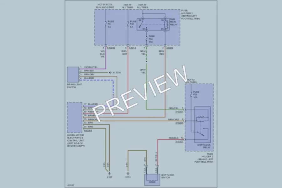 2003 MINI Cooper Shift Interlock wiring diagram preview