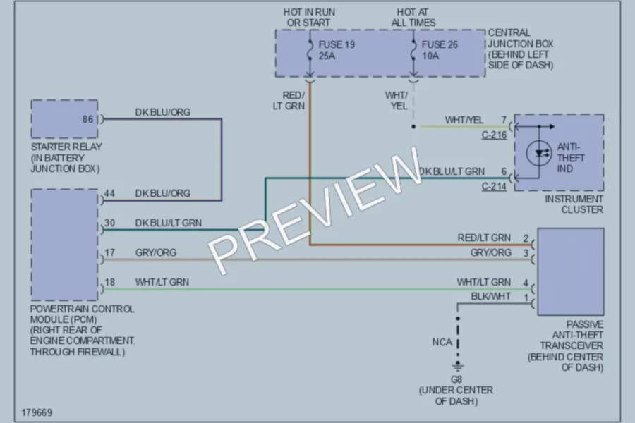 2003 Mazda B2300 Anti Theft wiring diagram preview