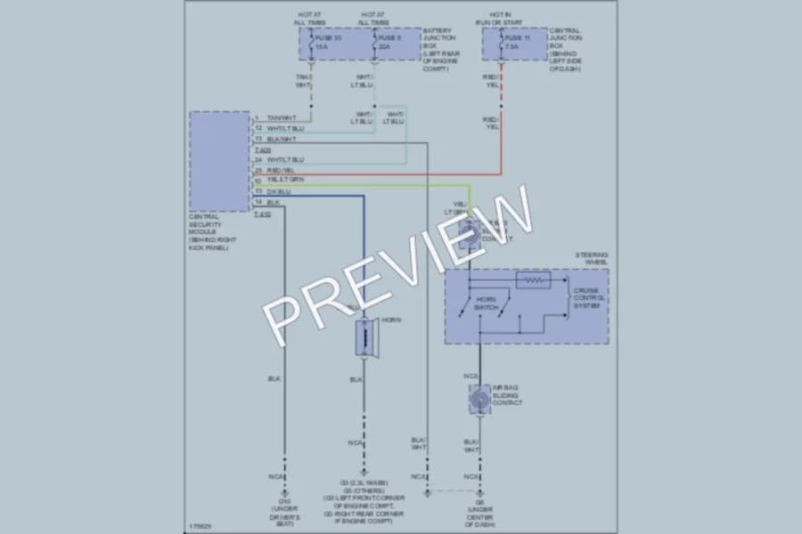 2003 Mazda B3000 Horn wiring diagram preview