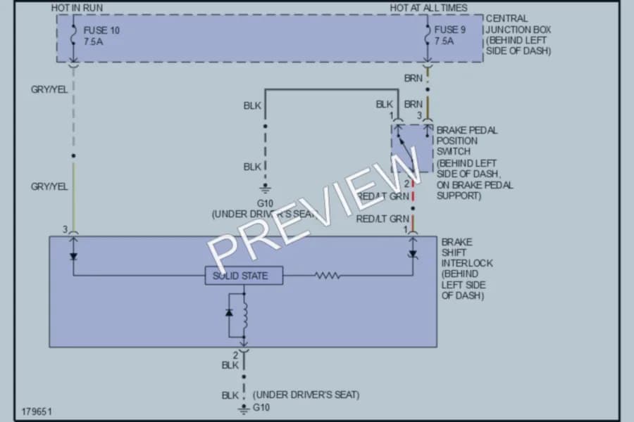 2003 Mazda B4000 Shift Interlock wiring diagram preview