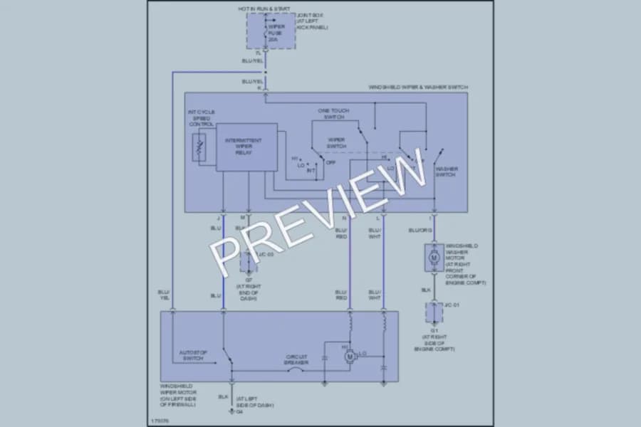 2003 Mazda MPV Wiper Washer wiring diagram preview