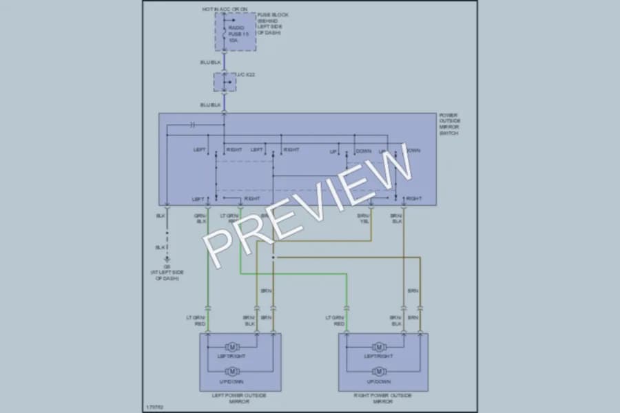 2003 Mazda Miata Power Mirrors wiring diagram preview