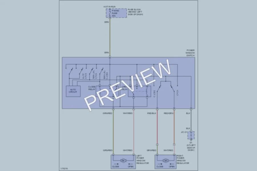 2003 Mazda Miata Power Windows wiring diagram preview