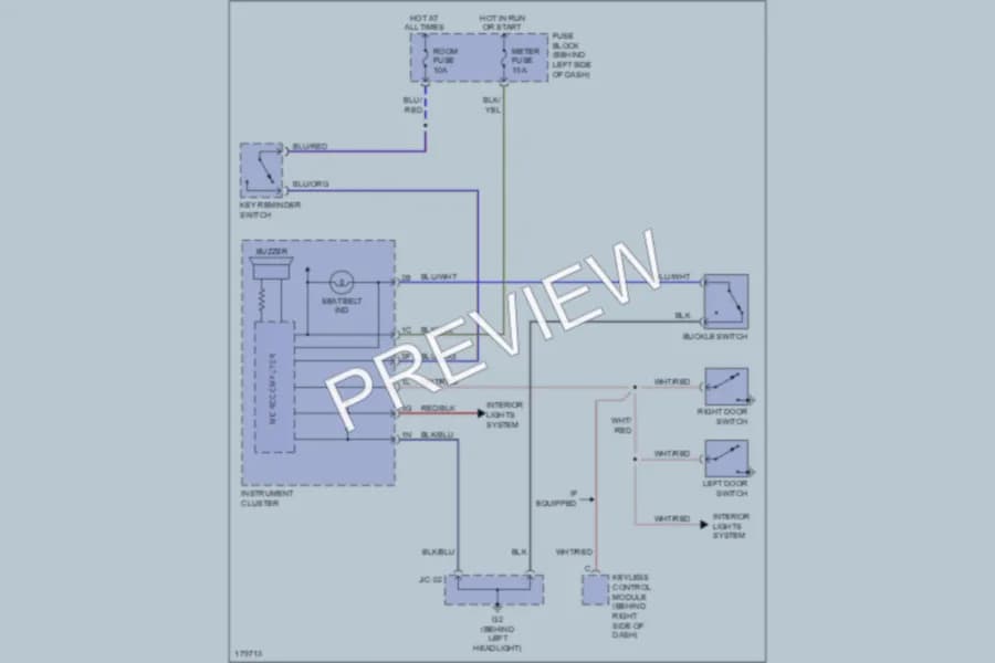 2003 Mazda Miata Warning Systems wiring diagram preview