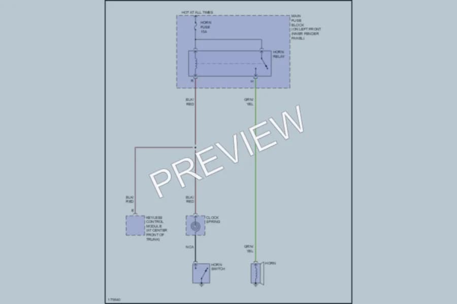 2003 Mazda Protege Horn wiring diagram preview