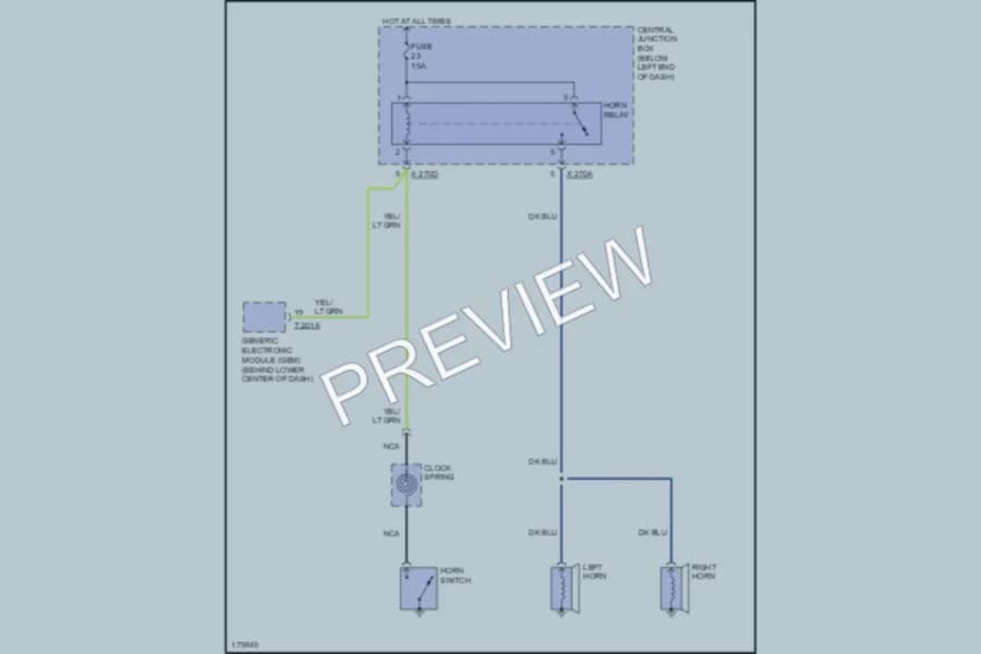 2003 Mazda Tribute Horn wiring diagram preview