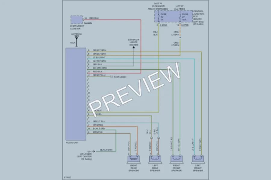 2003 Mazda Tribute Radio wiring diagram preview