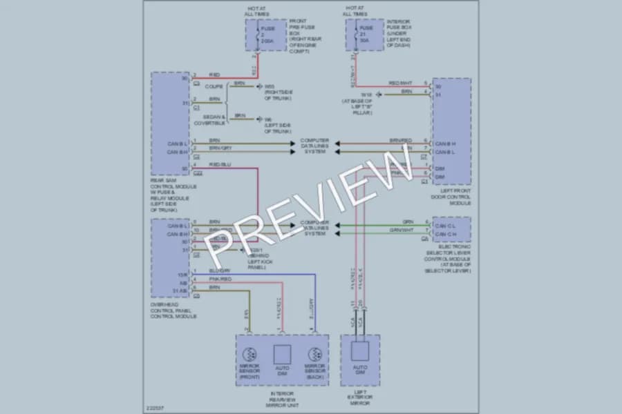 2003 MercedesBenz C230 Power Mirrors wiring diagram preview