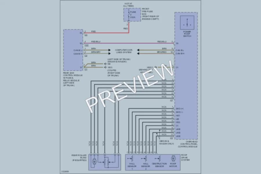 2003 MercedesBenz C320 Power Top Sunroof wiring diagram preview
