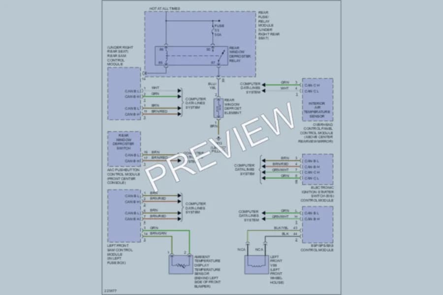 2003 MercedesBenz S500 Defoggers wiring diagram preview