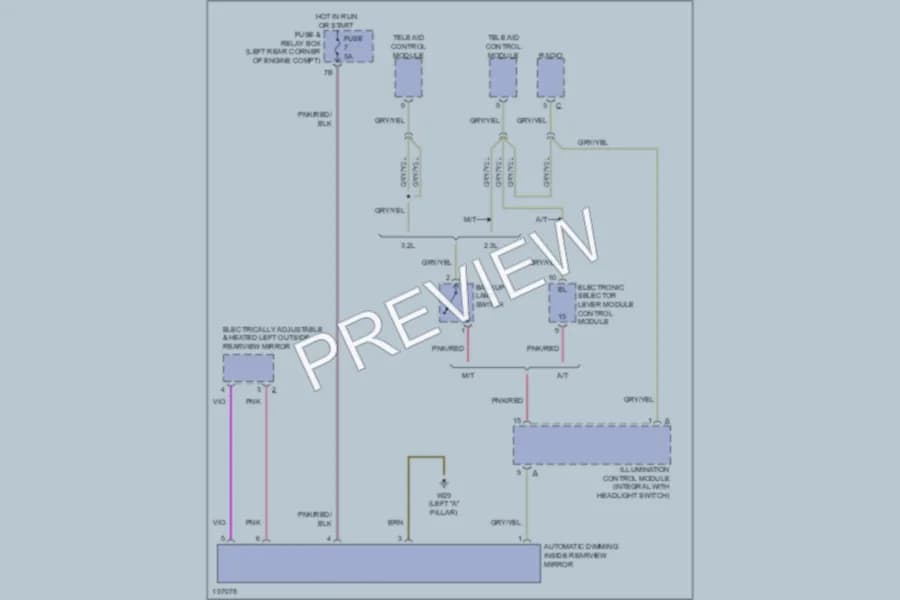 2003 MercedesBenz SLK230 Power Mirrors wiring diagram preview