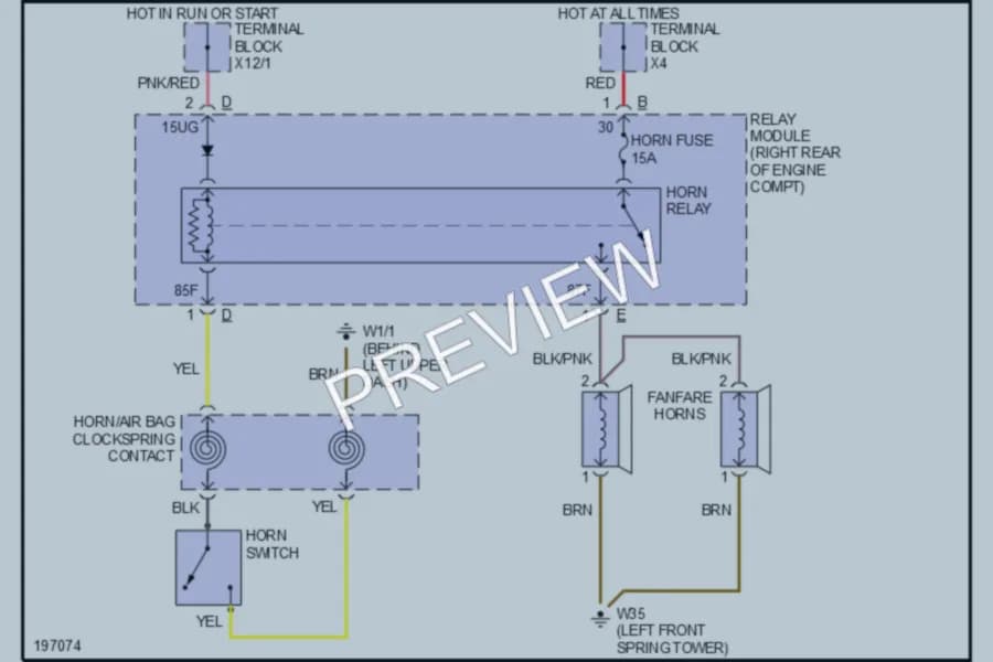 2003 MercedesBenz SLK320 Horn wiring diagram preview