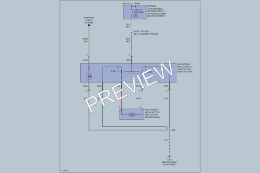 2003 Mercury GrandMarquis Power Seats wiring diagram preview
