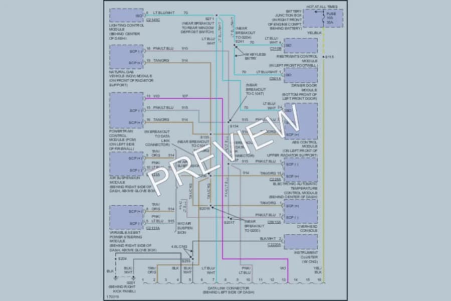 2003 Mercury Marauder Computer Data Lines wiring diagram preview