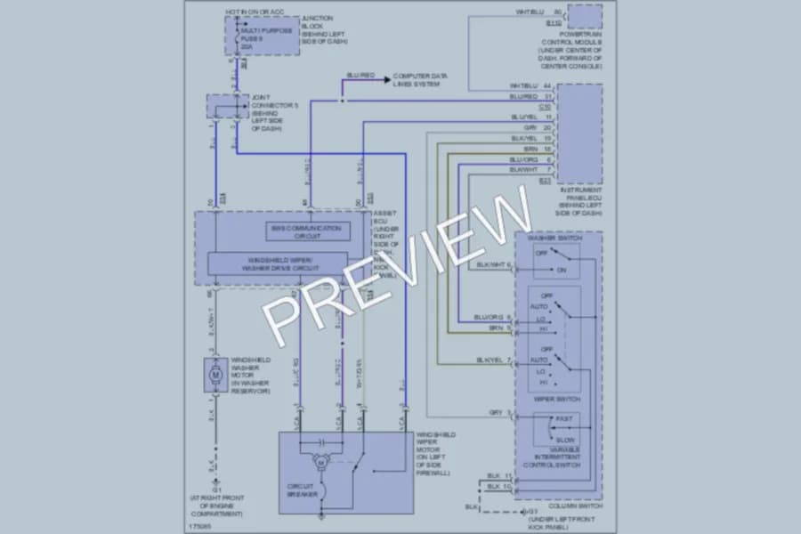2003 Mitsubishi Diamante Wiper Washer wiring diagram preview
