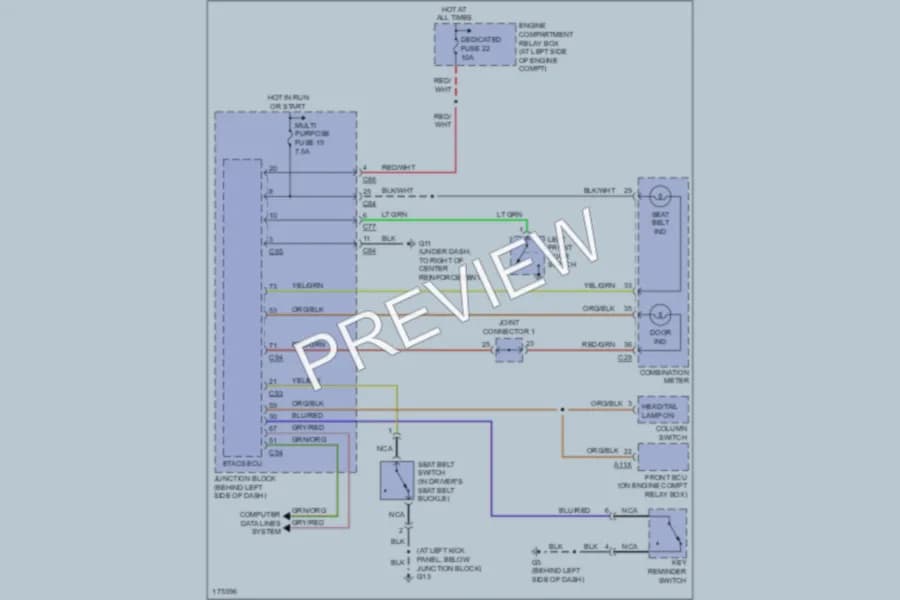 2003 Mitsubishi Galant Warning Systems wiring diagram preview