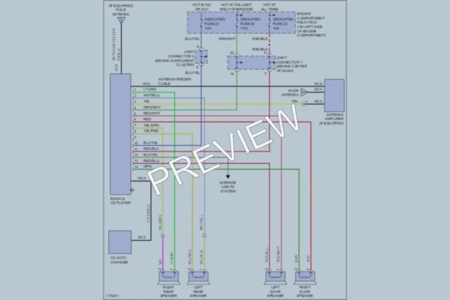 2003 Mitsubishi Lancer Radio wiring diagram preview