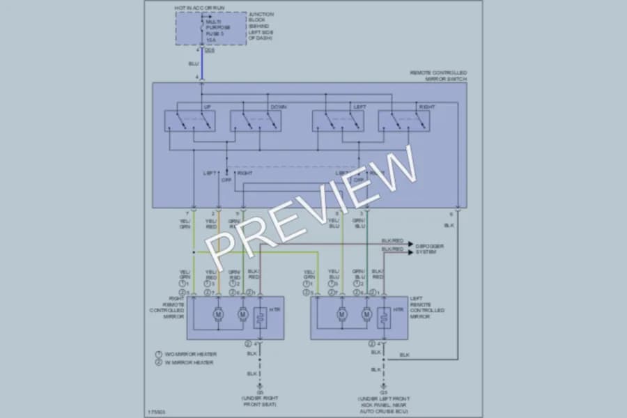 2003 Mitsubishi MonteroSport Power Mirrors wiring diagram preview
