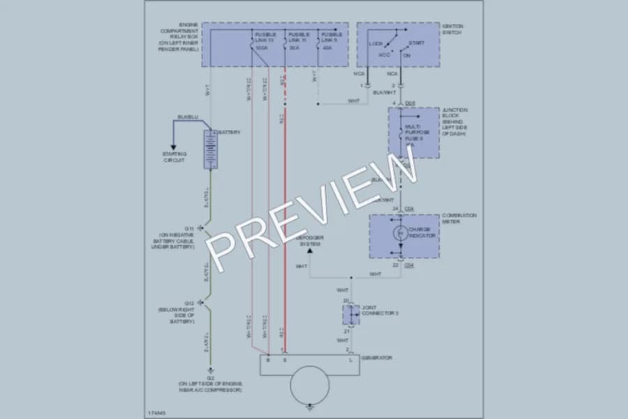 2003 Mitsubishi MonteroSport Starting Charging wiring diagram preview
