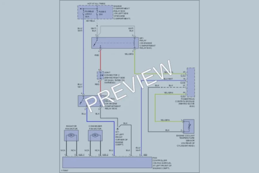 2003 Mitsubishi Outlander Cooling Fan wiring diagram preview