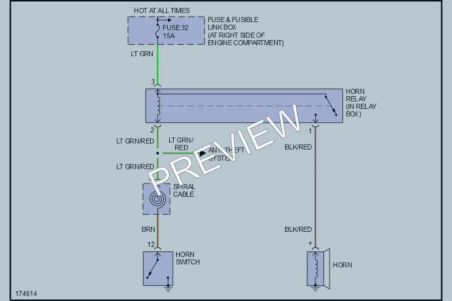 2003 Nissan Frontier Horn wiring diagram preview