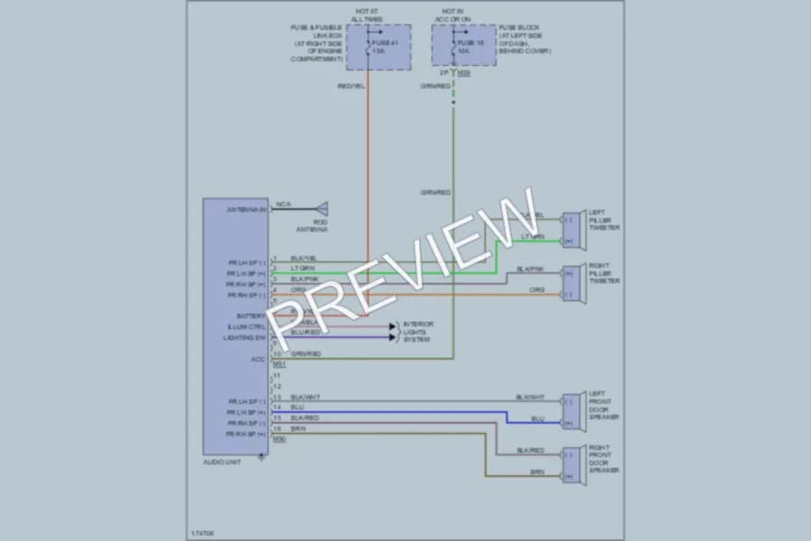 2003 Nissan Frontier Radio wiring diagram preview