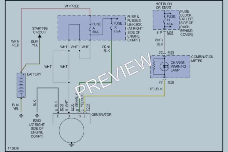2003 Nissan Frontier Starting Charging wiring diagram preview