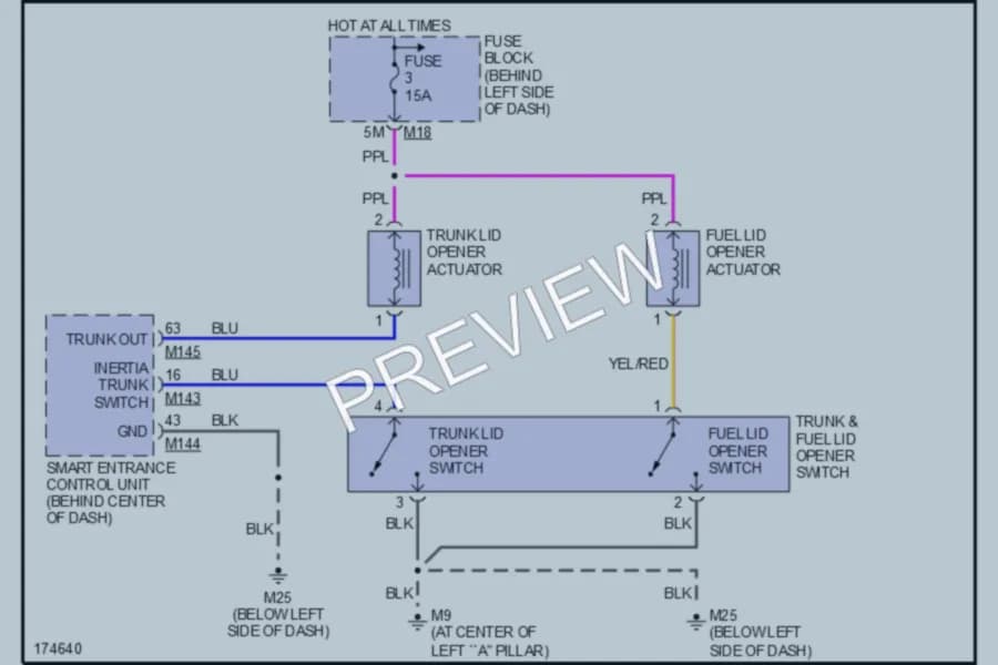 2003 Nissan Maxima Trunk Tailgate Fuel Door wiring diagram preview