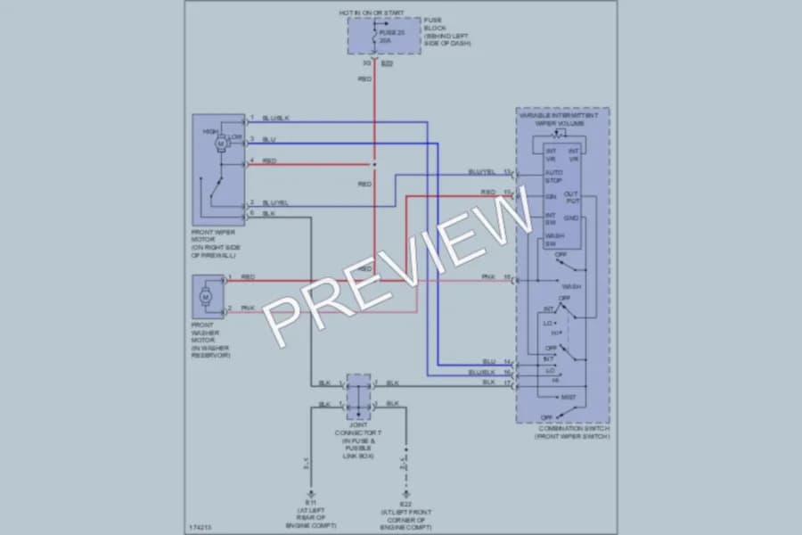 2003 Nissan Maxima Wiper Washer wiring diagram preview