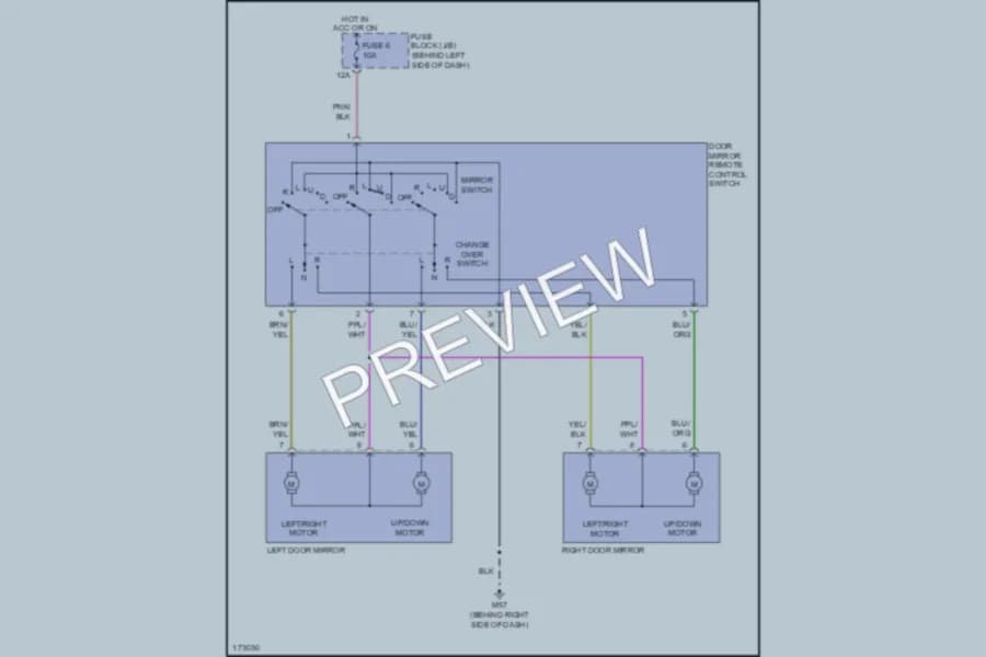 2003 Nissan Murano Power Mirrors wiring diagram preview