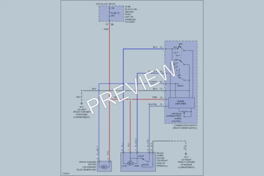 2003 Nissan Pathfinder Wiper Washer wiring diagram preview