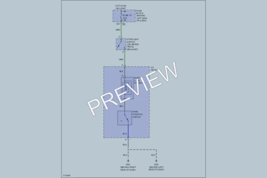 2003 Nissan Sentra Shift Interlock wiring diagram preview