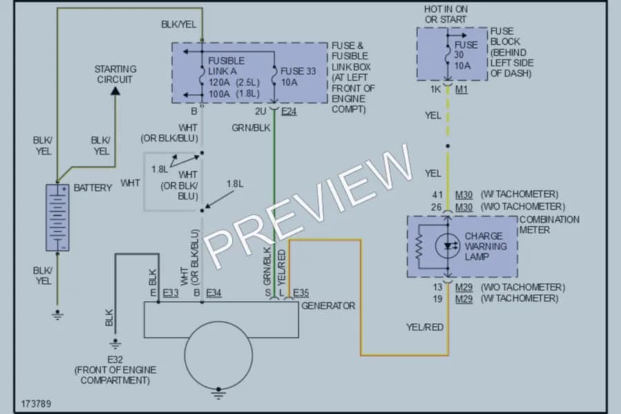 2003 Nissan Sentra Starting Charging wiring diagram preview