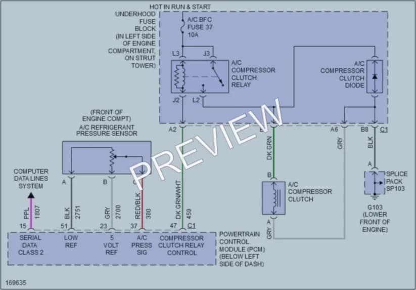 2003 Oldsmobile Alero Air Conditioning wiring diagram preview