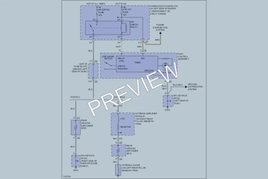 2003 Oldsmobile Alero Defoggers wiring diagram preview