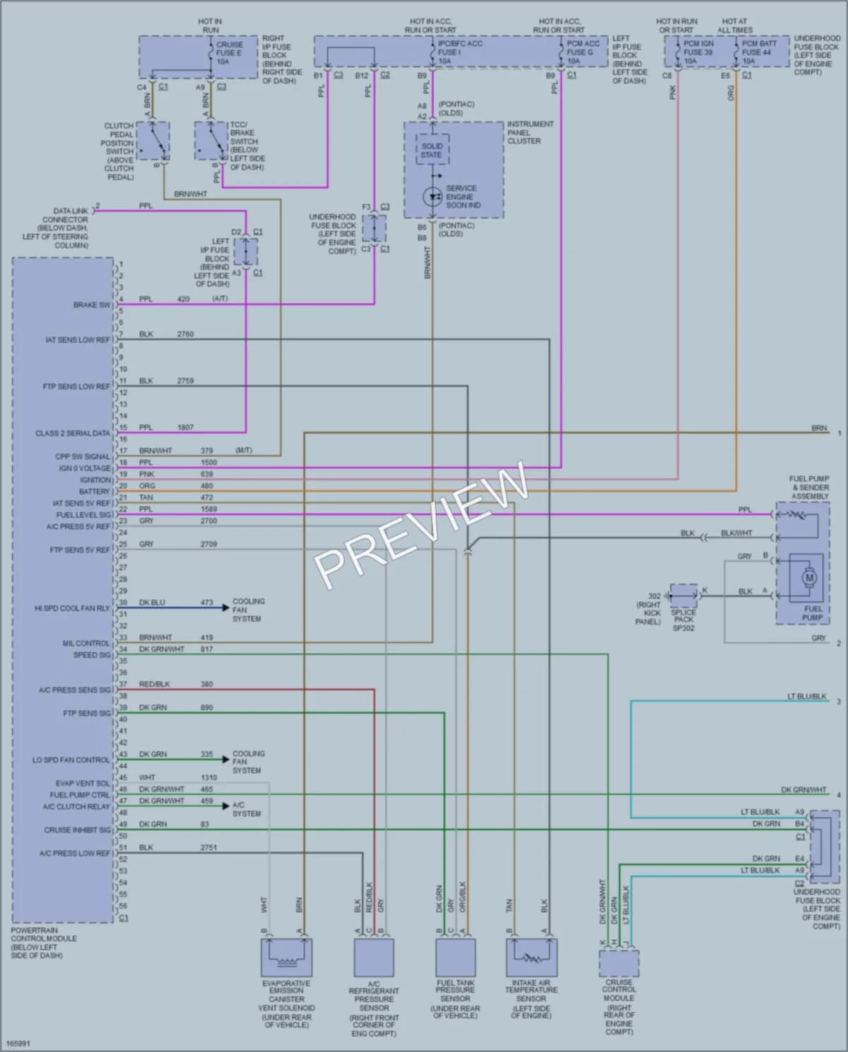 2003 Oldsmobile Alero Engine Performance wiring diagram preview