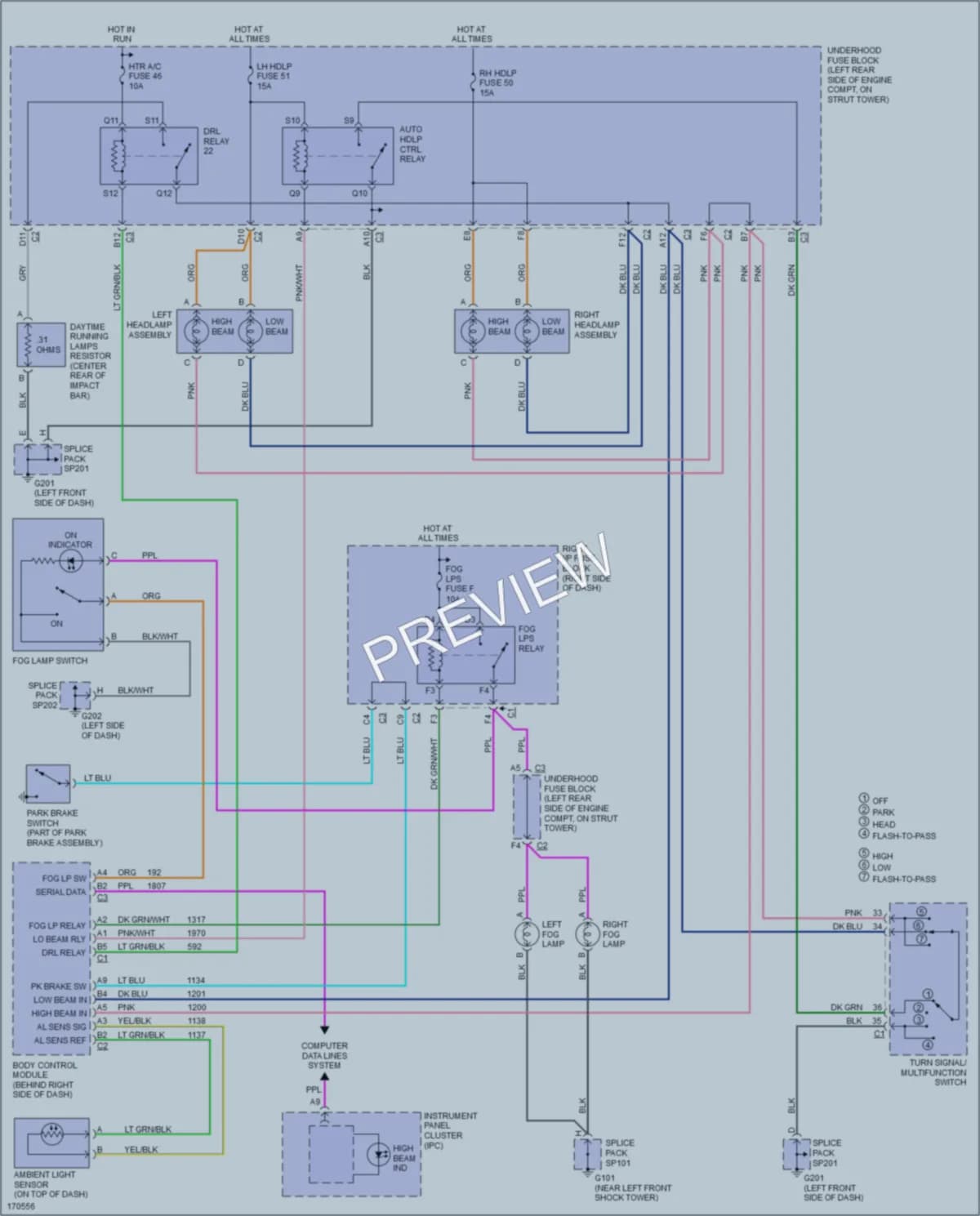 2003 Oldsmobile Alero Headlights wiring diagram preview