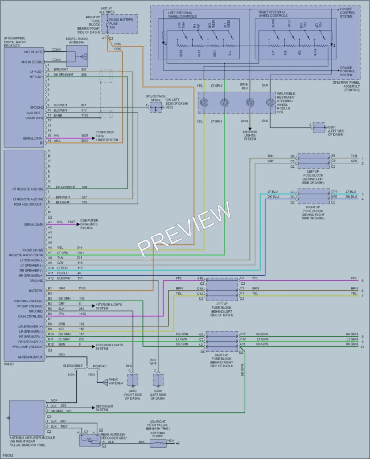 2003 Oldsmobile Alero Radio wiring diagram preview