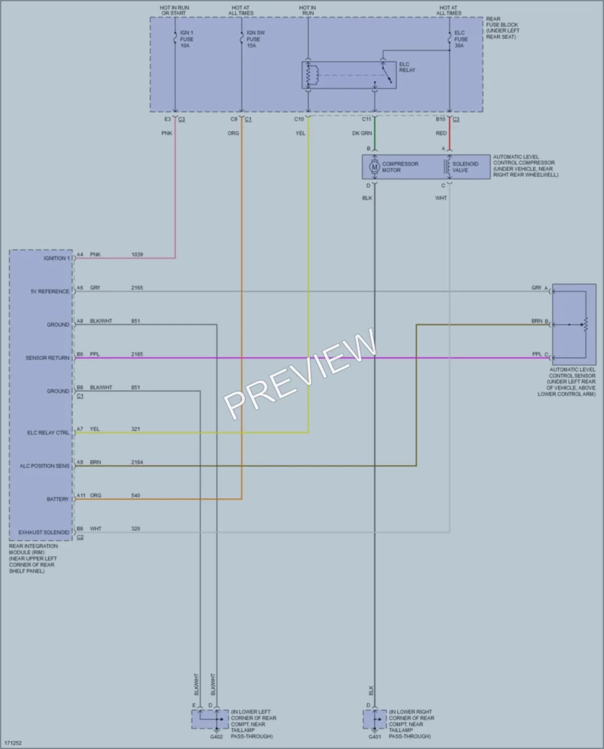 2003 Oldsmobile Aurora Electronic Suspension wiring diagram preview