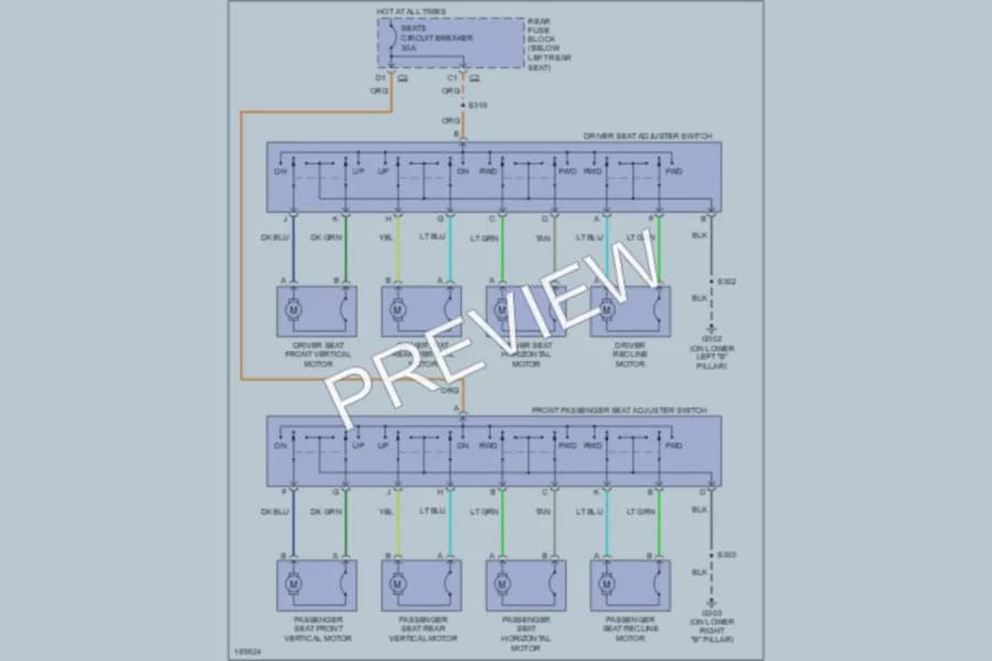 2003 Oldsmobile Bravada Power Seats wiring diagram preview