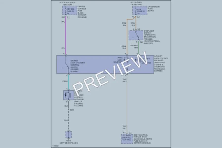 2003 Pontiac Aztek Shift Interlock wiring diagram preview