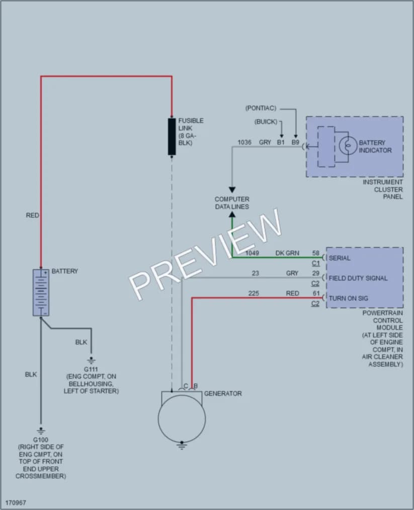 2003 Pontiac Aztek Starting Charging wiring diagram preview
