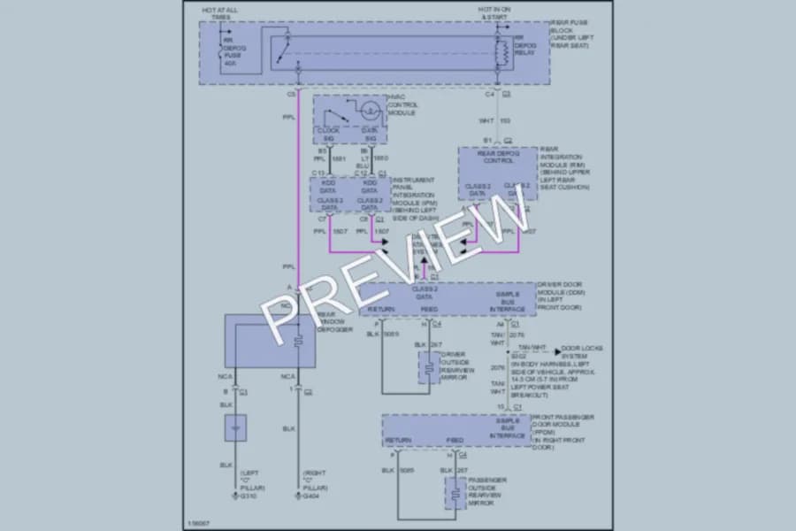 2003 Pontiac Bonneville Defoggers wiring diagram preview