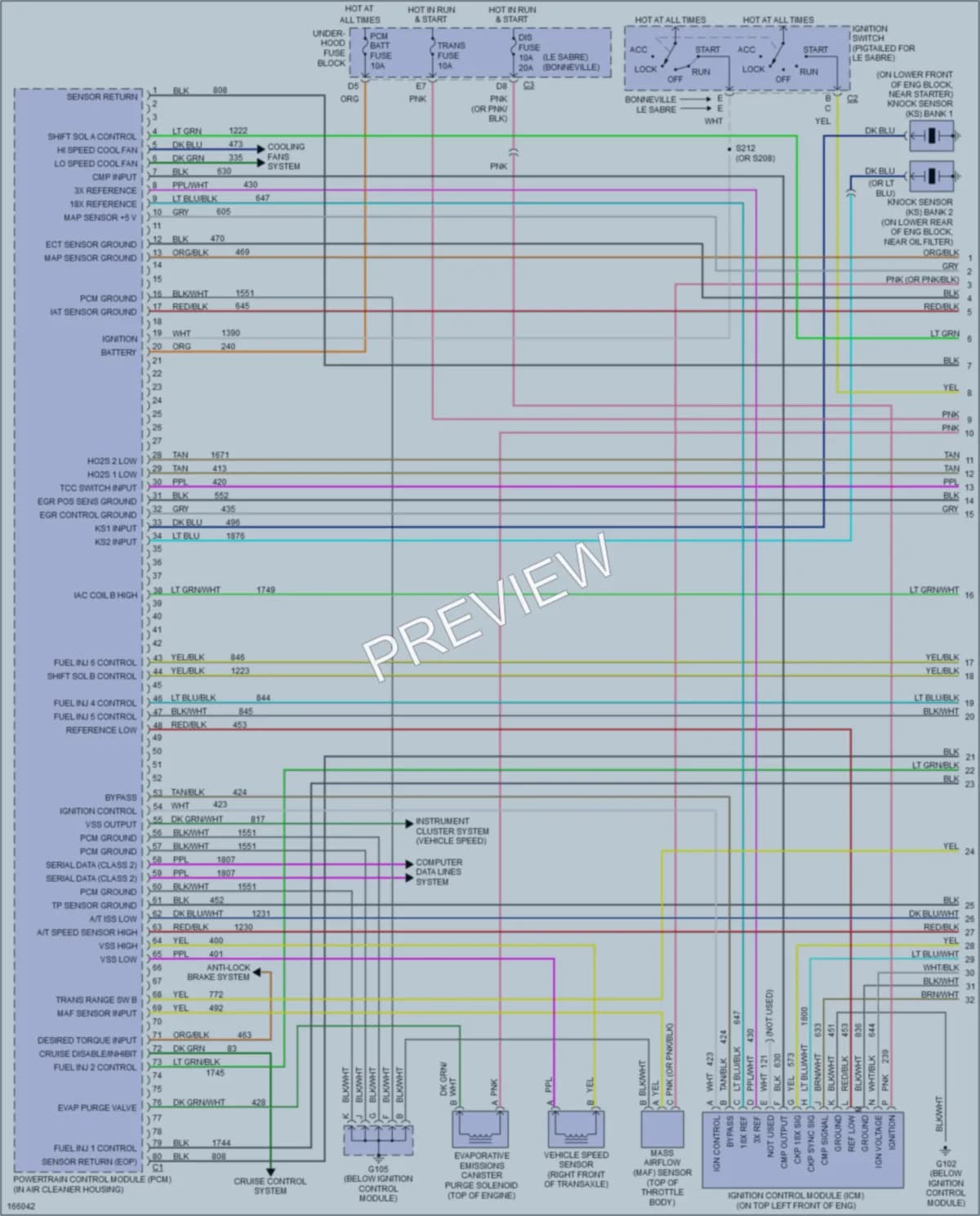 2003 Pontiac Bonneville Engine Performance wiring diagram preview