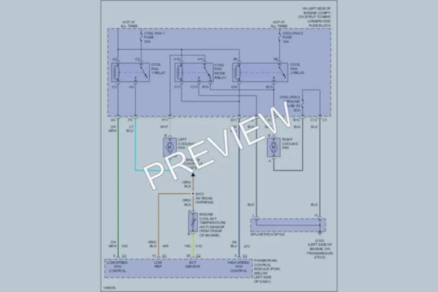 2003 Pontiac GrandAm Cooling Fan wiring diagram preview