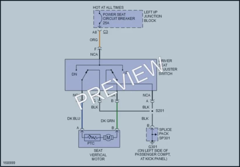 2003 Pontiac GrandAm Power Seats wiring diagram preview